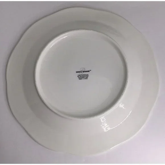 4 Salad Plates Stechcol Gracie Bone China Coastline WhitePurple7 1/2" New